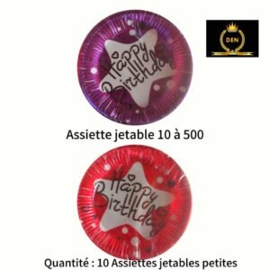 assiettes en papier pour fête d'anniversaire